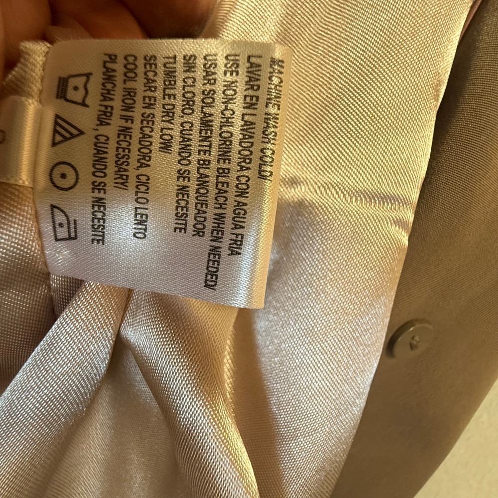 Calvin Klein Double Breasted Beige Belted Rain Trench Coat Women Size Large - Picture 12 of 14